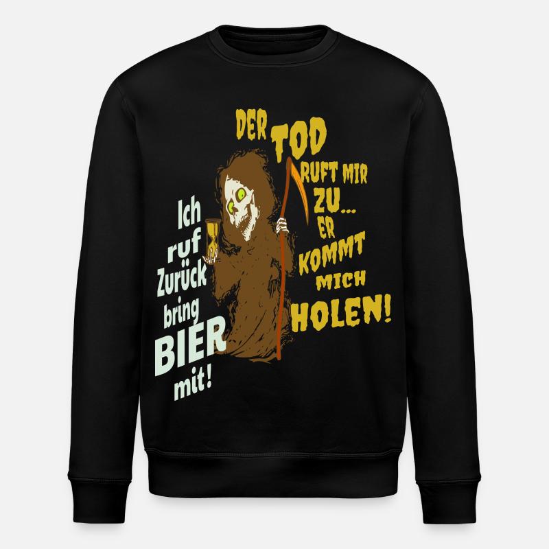 Lustiger Sensenmann - Stanley/Stella Unisex Bio-Sweatshirt ROLLER - Schwarz
