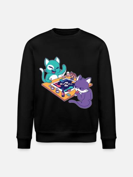 Katzen Gamer Battle Gaming Katze - Stanley/Stella Unisex Bio-Sweatshirt ROLLER - Schwarz