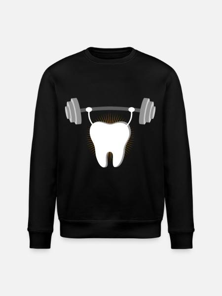 Tandkracht gewichthefmotief - Stanley/Stella Uniseks bio-sweatshirt ROLLER - zwart