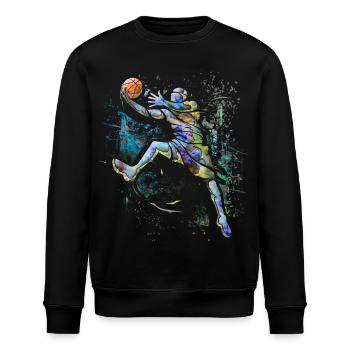 Basketballer - Basketball - BBall - Basket Ball - Stanley/Stella Unisex Bio-Sweatshirt ROLLER - Schwarz - Vorne - Nik (191cm)