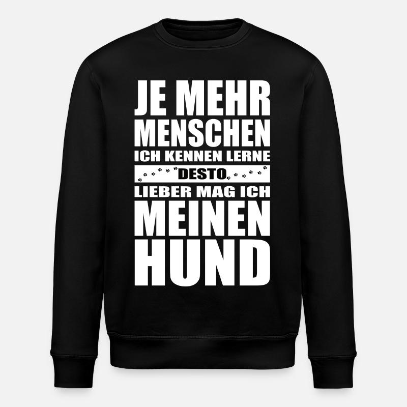Lebensmotto Hundehalter Druck - Stanley/Stella Unisex Bio-Sweatshirt ROLLER - Schwarz
