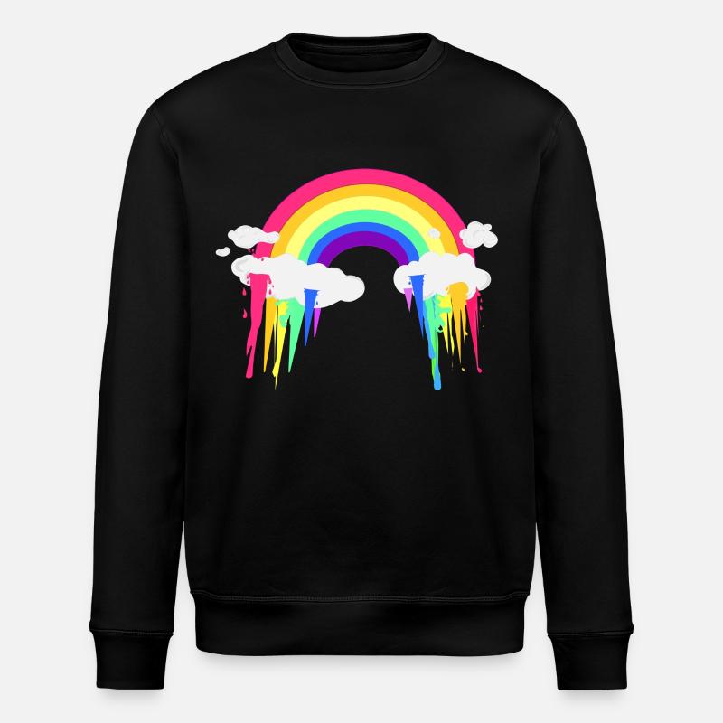 Regenbogen Wolken Abstrak - Stanley/Stella Unisex Bio-Sweatshirt ROLLER - Schwarz