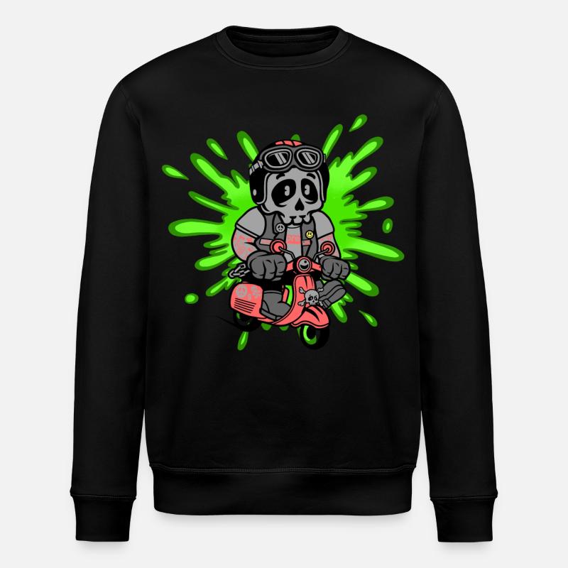Skull Mofa Moped - Stanley/Stella Unisex Bio-Sweatshirt ROLLER - Schwarz
