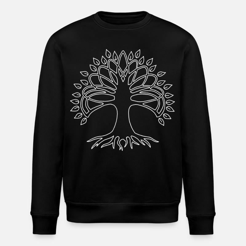 Weißer Baum des Lebens - Stanley/Stella Unisex Bio-Sweatshirt ROLLER - Schwarz