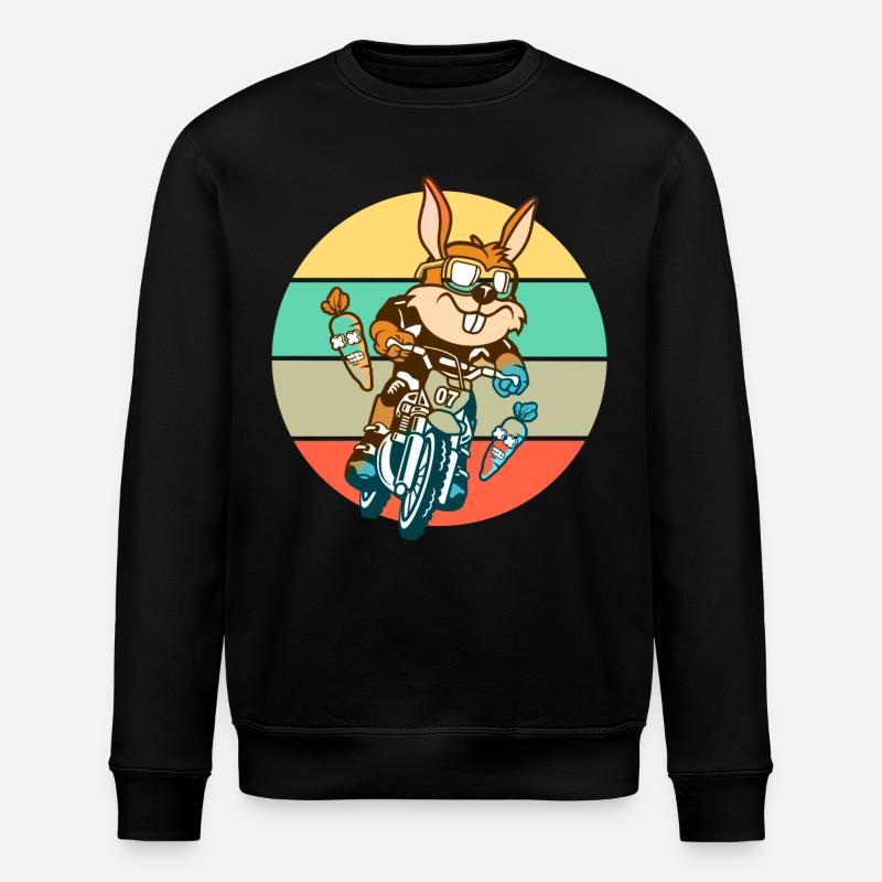 Bunny rabbit motocross gift - Stanley/Stella ROLLER Unisex Organic Sweatshirt - black