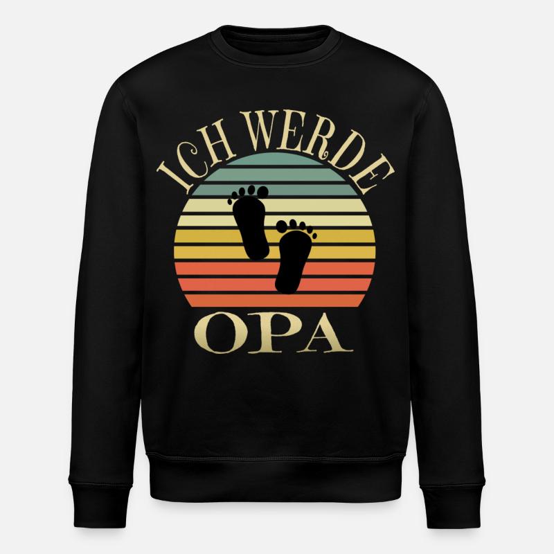Ich werde Opa - Stanley/Stella Unisex Bio-Sweatshirt ROLLER - Schwarz