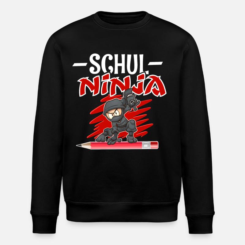Schul Ninja Einschulung Schulkind - Stanley/Stella Unisex Bio-Sweatshirt ROLLER - Schwarz