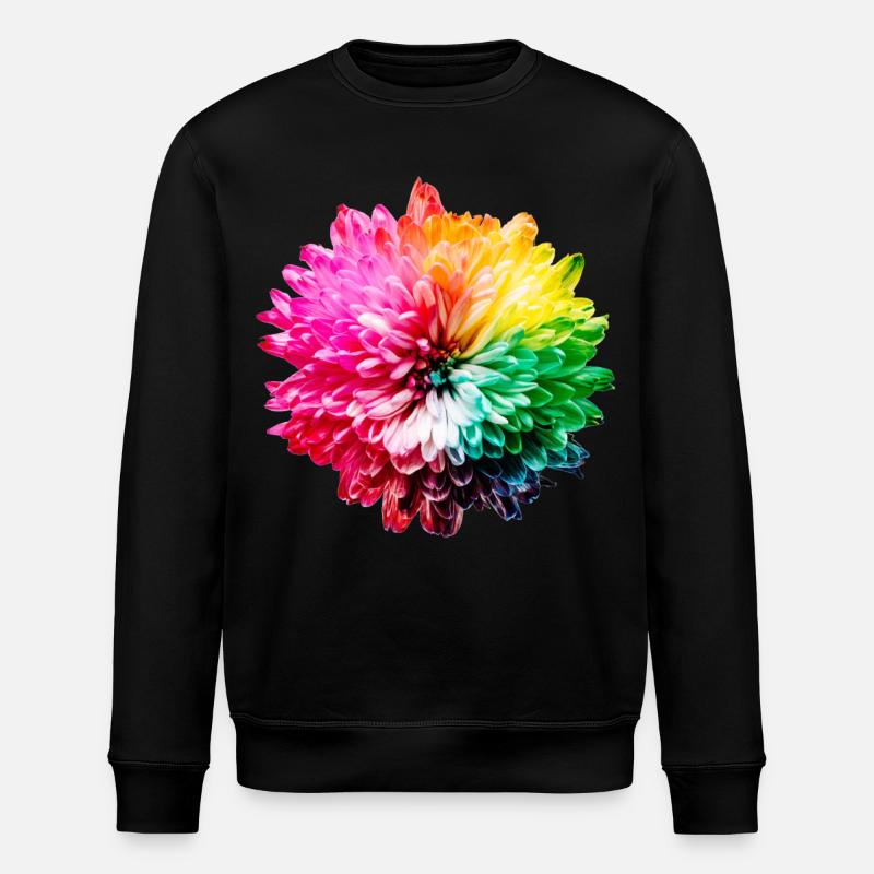 Chrysantheme Regenbogen - Stanley/Stella Unisex Bio-Sweatshirt ROLLER - Schwarz