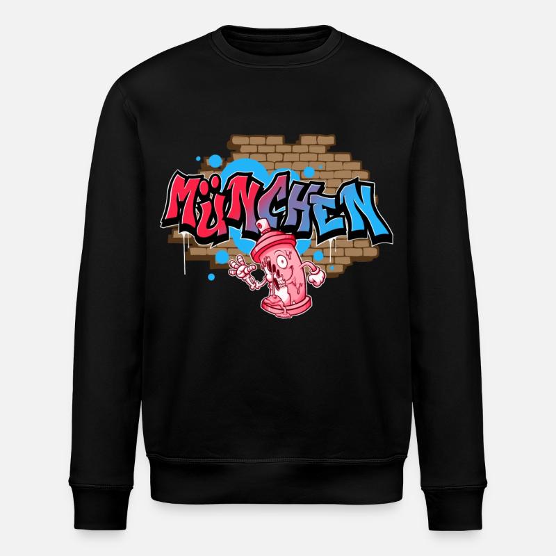 München Graffiti - Stanley/Stella Unisex Bio-Sweatshirt ROLLER - Schwarz