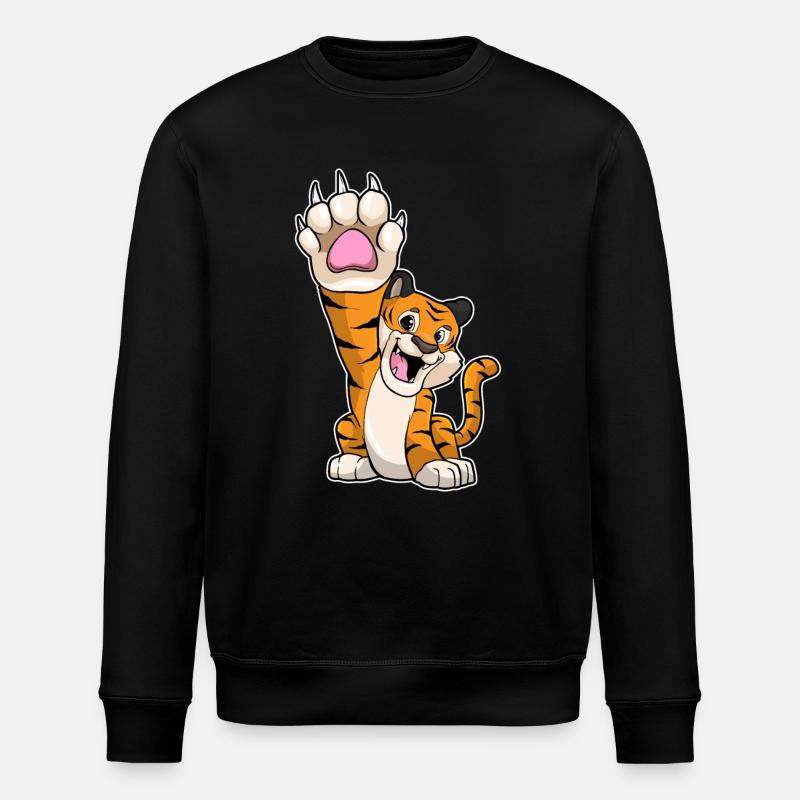 Tiger lustig High five - Stanley/Stella Unisex Bio-Sweatshirt ROLLER - Schwarz