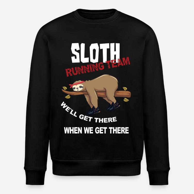 Lustiger Sloth Laufteam Design - Stanley/Stella Unisex Bio-Sweatshirt ROLLER - Schwarz