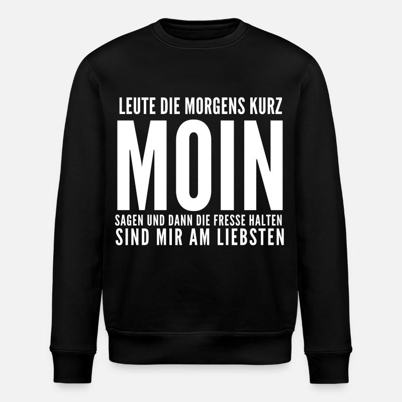 Moin und Klappe halten - Stanley/Stella Unisex Bio-Sweatshirt ROLLER - Schwarz