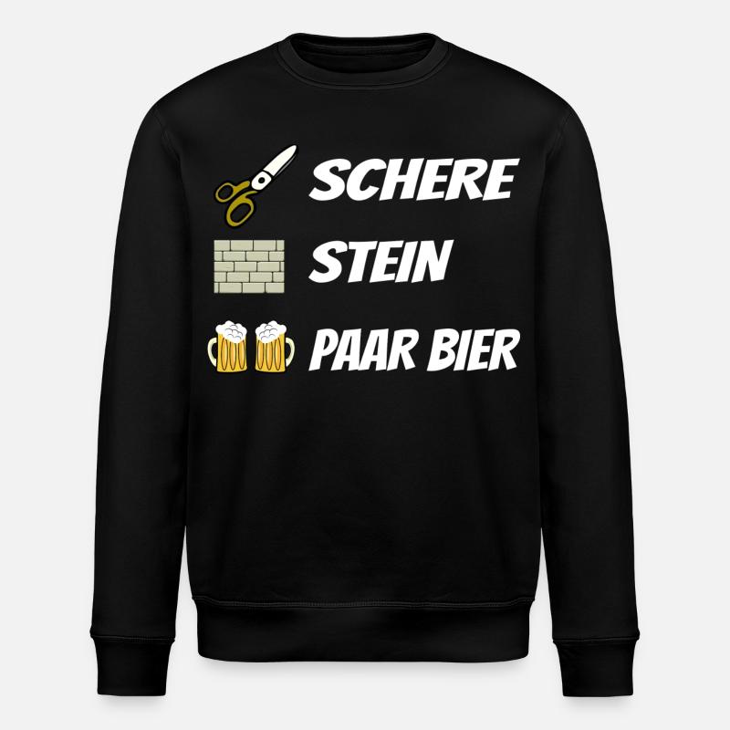 Schere , Stein, Paar Bier - Stanley/Stella Unisex Bio-Sweatshirt ROLLER - Schwarz