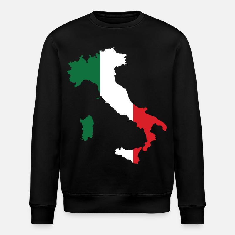 Italy Flag Map - Stanley/Stella ROLLER Unisex Organic Sweatshirt - black