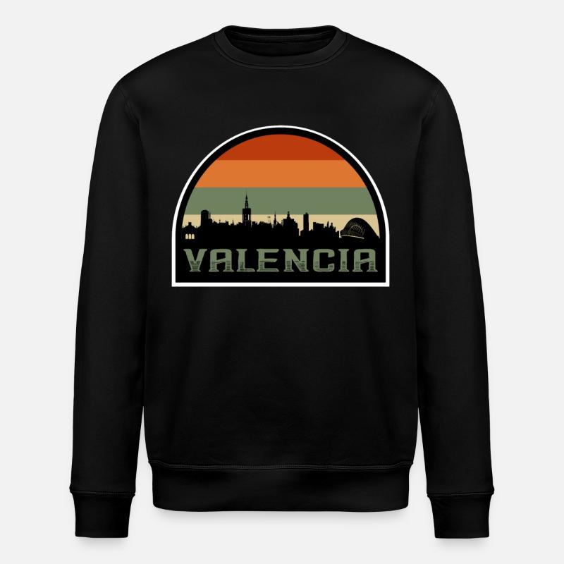 Valence Espagne Skyline Silhouette Drapeau Espagnol - Sweat bio ROLLER Stanley/Stella Unisexe - noir