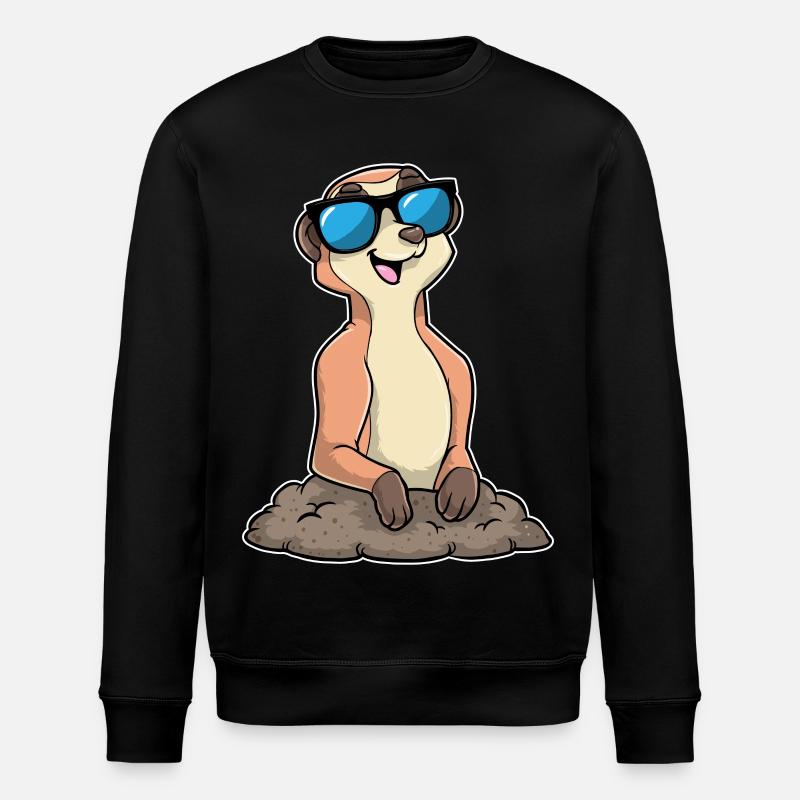Erdmännchen Sonnenbrille - Stanley/Stella Unisex Bio-Sweatshirt ROLLER - Schwarz