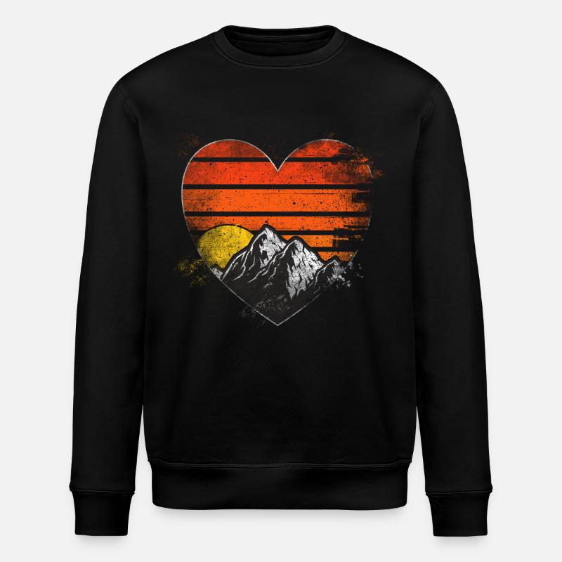 Berge Herz - Stanley/Stella Unisex Bio-Sweatshirt ROLLER - Schwarz