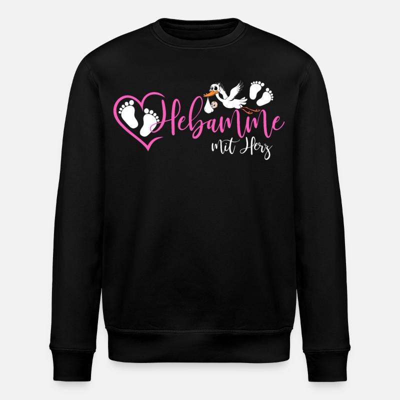 Hebamme  - Stanley/Stella Unisex Bio-Sweatshirt ROLLER - Schwarz