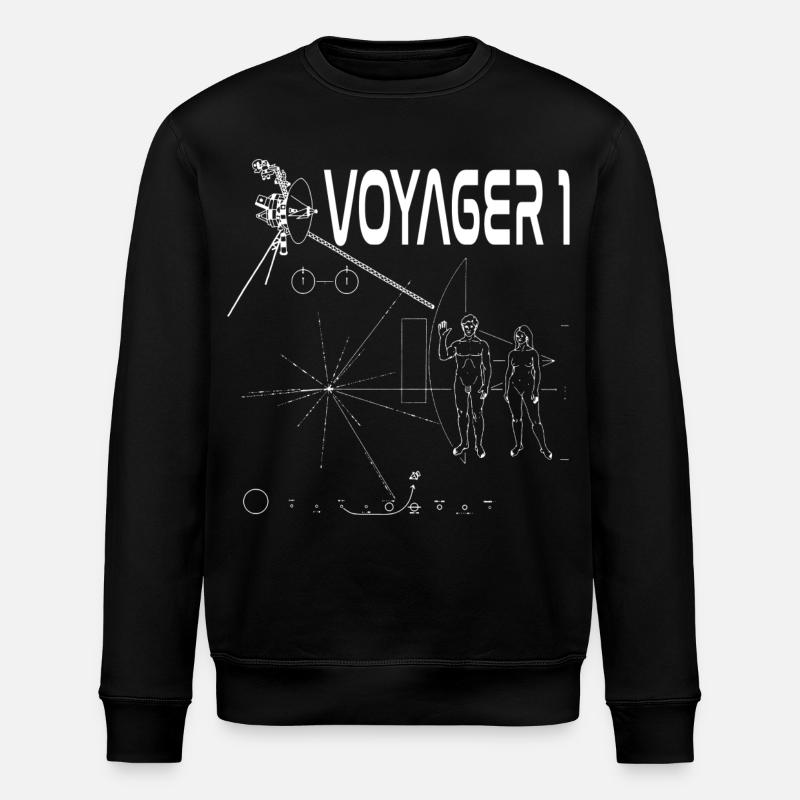 Voyager 1 space probe white - Stanley/Stella ROLLER Unisex Organic Sweatshirt - black