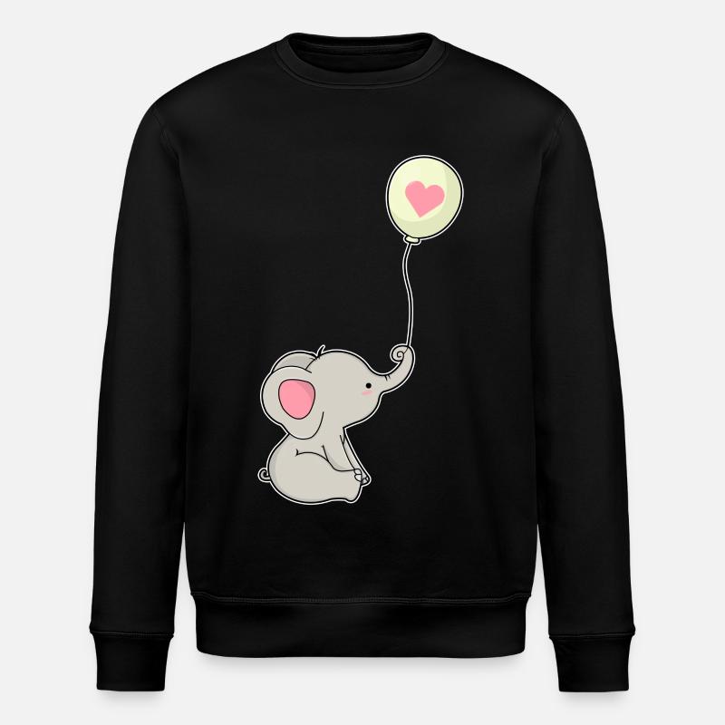 Elefant Luftballon  - Stanley/Stella Unisex Bio-Sweatshirt ROLLER - Schwarz