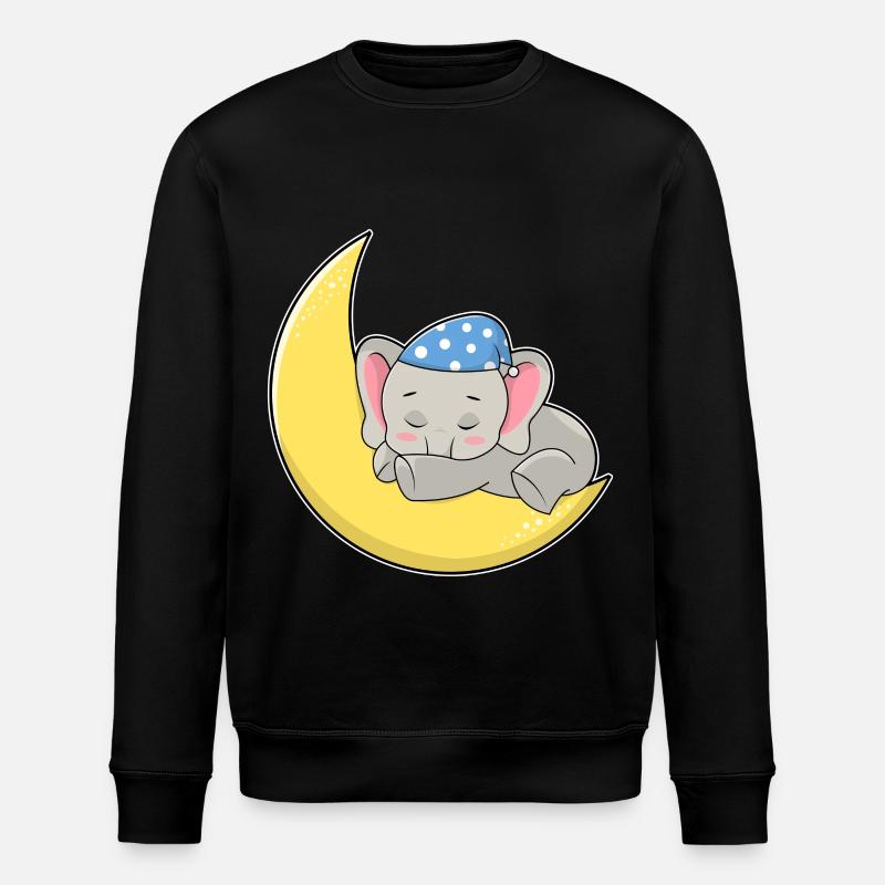 Elephant Moon - Stanley/Stella ROLLER Unisex Organic Sweatshirt - black
