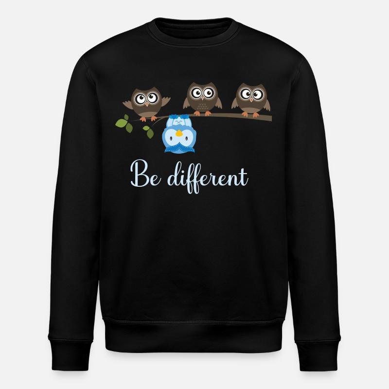 Be Different Eule - Stanley/Stella Unisex Bio-Sweatshirt ROLLER - Schwarz