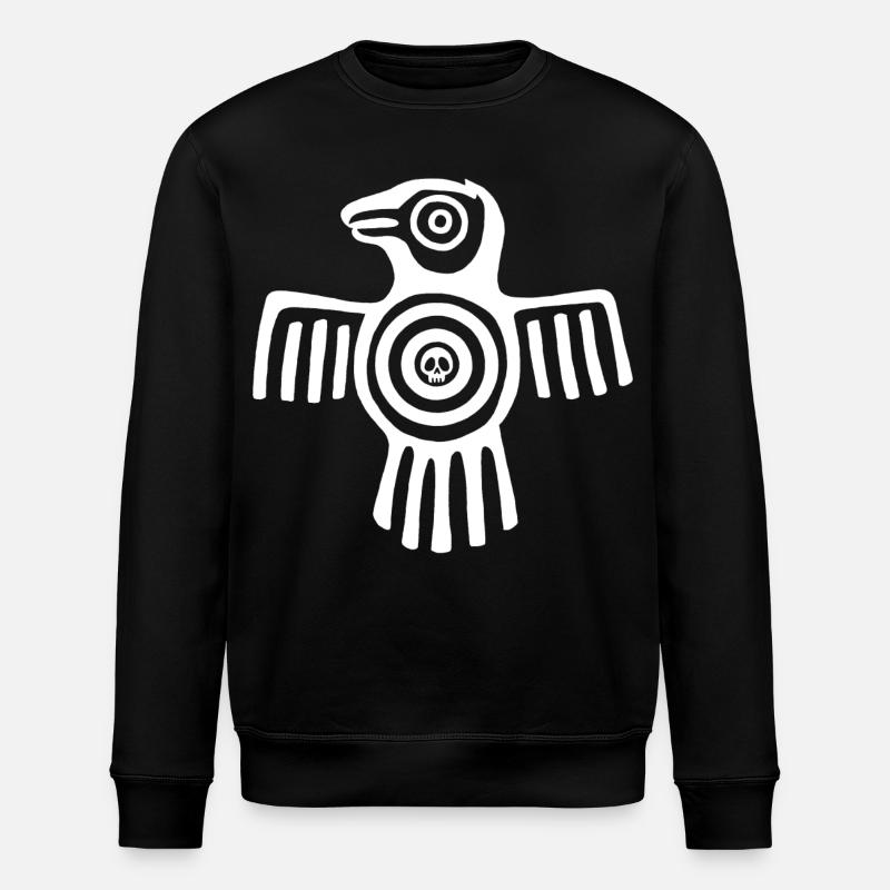 Weißer Inka-Vogel - Stanley/Stella Unisex Bio-Sweatshirt ROLLER - Schwarz