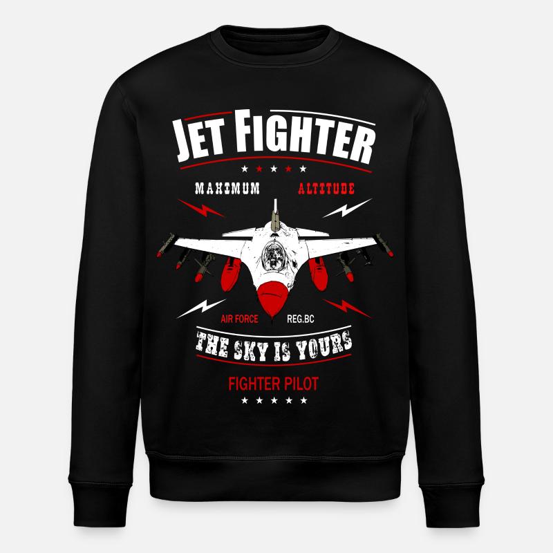Jet pilot - Stanley/Stella ROLLER Unisex Organic Sweatshirt - black