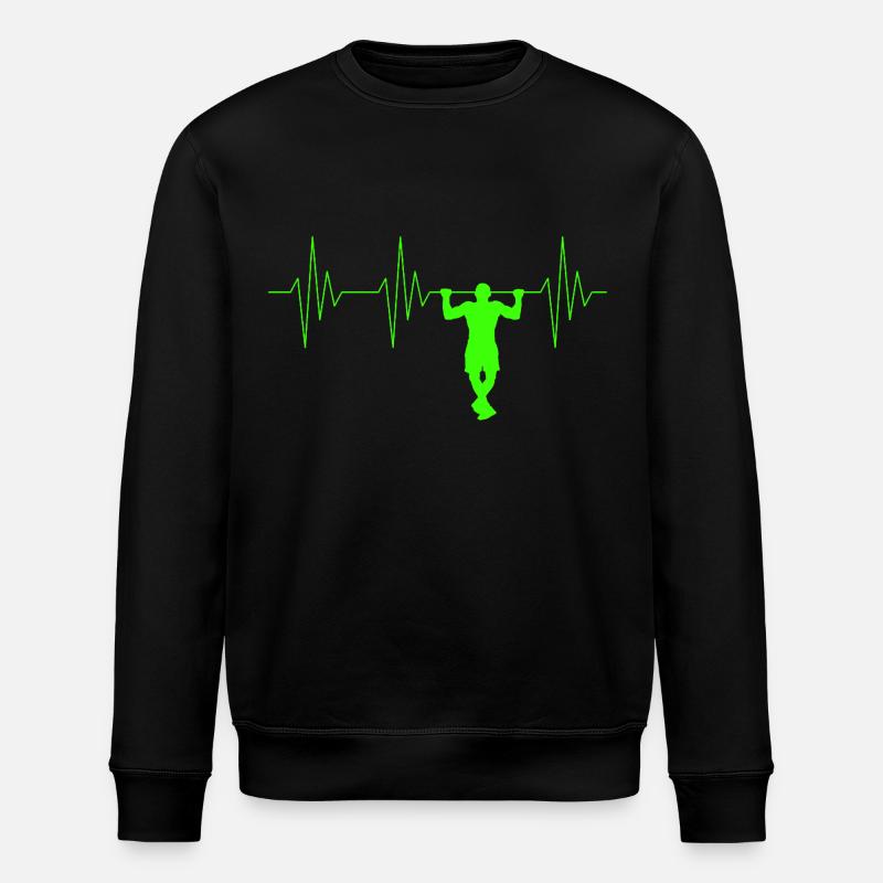 Pull-up heartbeat - Stanley/Stella ROLLER Unisex Organic Sweatshirt - black