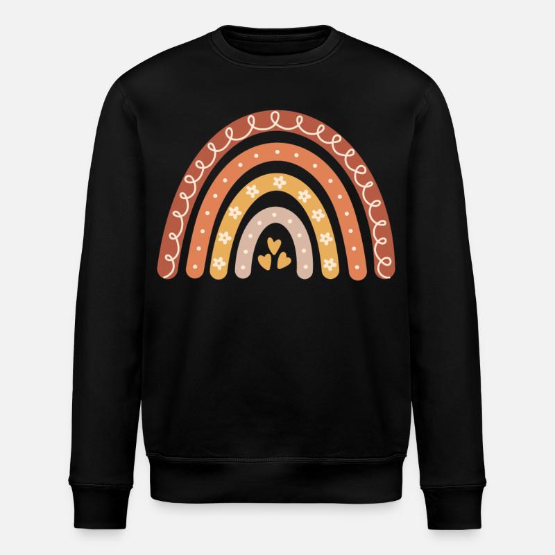 Boho Rainbow - Stanley/Stella ROLLER Unisex Organic Sweatshirt - black