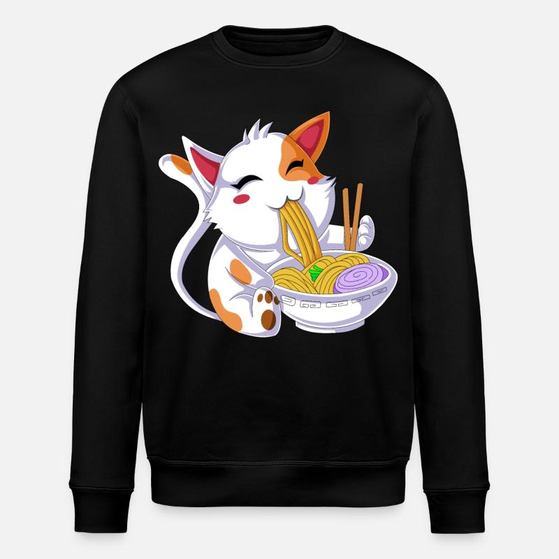 Ramen mangeant des chats - Sweat bio ROLLER Stanley/Stella Unisexe - noir