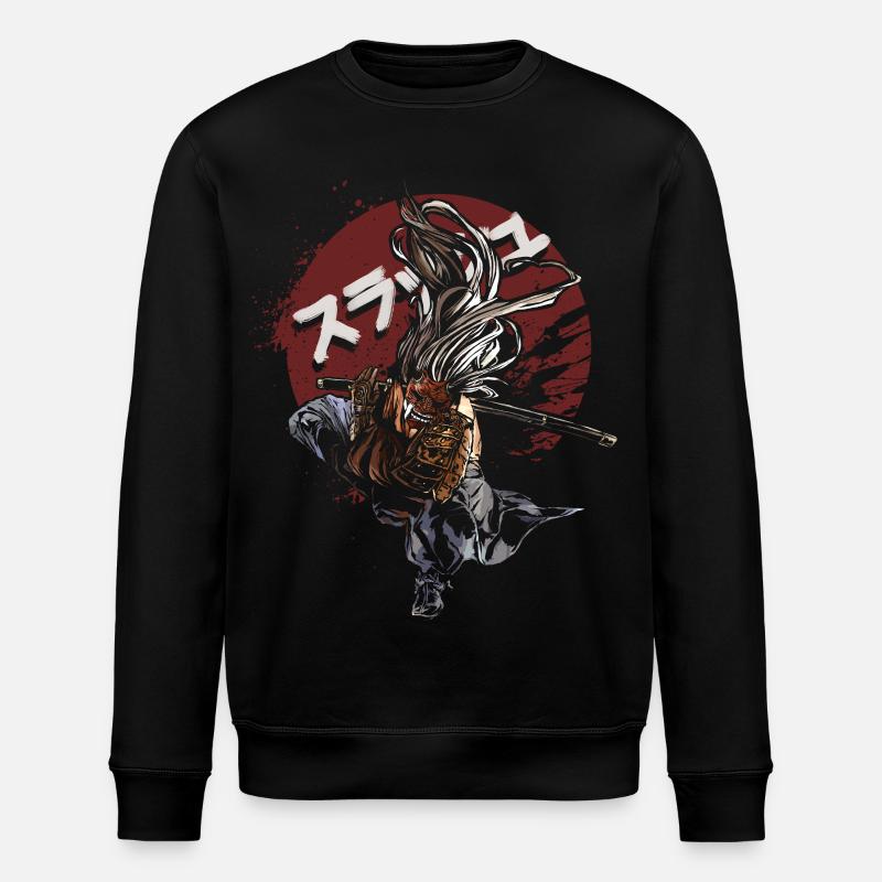 Samurai Katana Warrior – Rising Sun Anime - Stanley/Stella ROLLER Unisex Organic Sweatshirt - black