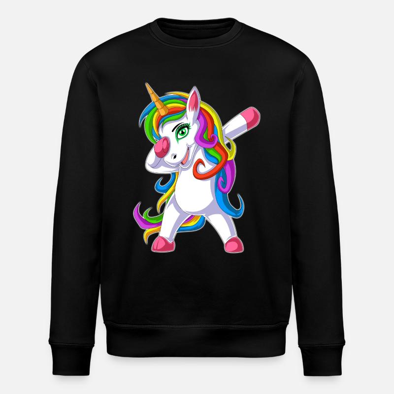 dabbing Einhorn - Stanley/Stella Unisex Bio-Sweatshirt ROLLER - Schwarz