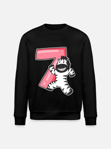 Zèbre 7 ans anniversaire d’enfant - Sweat bio ROLLER Stanley/Stella Unisexe - noir