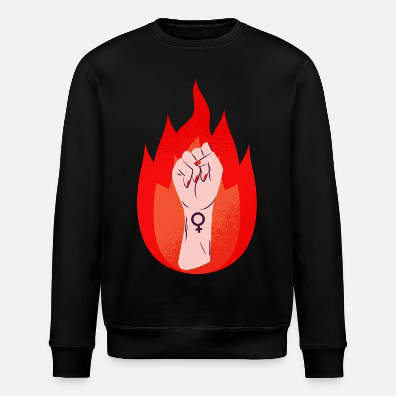 Kobiety Znak Feminizm Pięść - Ekologiczna bluza typu unisex Stanley/Stella ROLLER - czarny