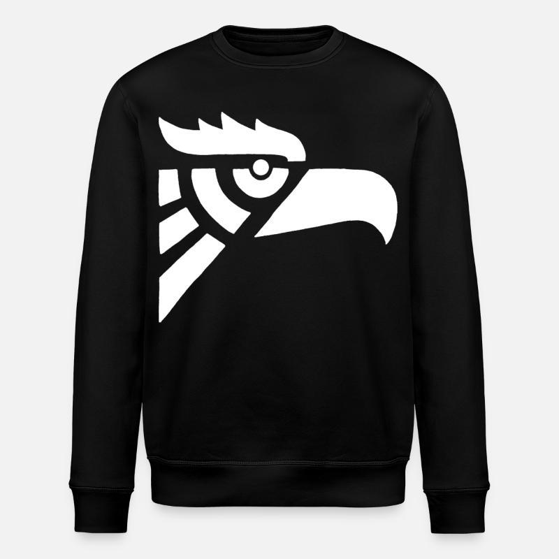 Tête d'aigle blanc aztèque - Sweat bio ROLLER Stanley/Stella Unisexe - noir
