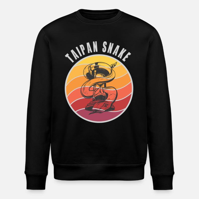 Taipan Snakes Design / Gift Idea - Stanley/Stella ROLLER Unisex Organic Sweatshirt - black