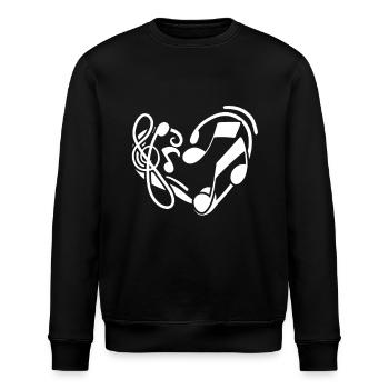 Musik Musiknote Liebe - Stanley/Stella Unisex Bio-Sweatshirt ROLLER - Schwarz - Vorne - Nik (191cm)