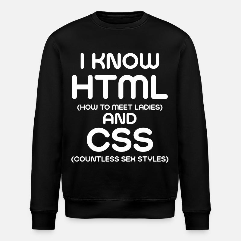 Ich kenne HTML und CSS - Stanley/Stella Unisex Bio-Sweatshirt ROLLER - Schwarz