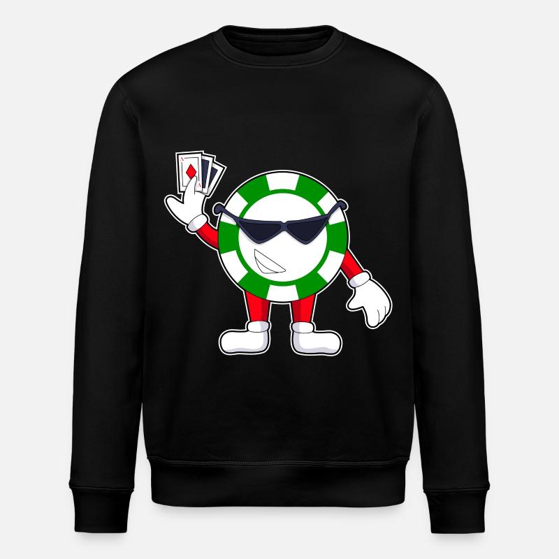 Poker Pokerchips Pokerkarten - Stanley/Stella Unisex Bio-Sweatshirt ROLLER - Schwarz