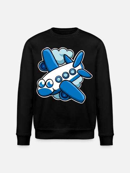 airplane - Stanley/Stella ROLLER Unisex Organic Sweatshirt - black