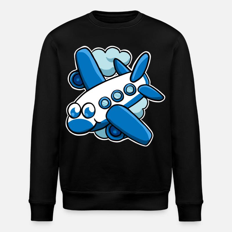 airplane - Stanley/Stella ROLLER Unisex Organic Sweatshirt - black