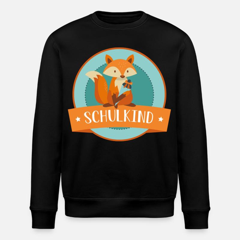 Schulkind - schlauer Fuchs - Schulbeginn - Stanley/Stella Unisex Bio-Sweatshirt ROLLER - Schwarz
