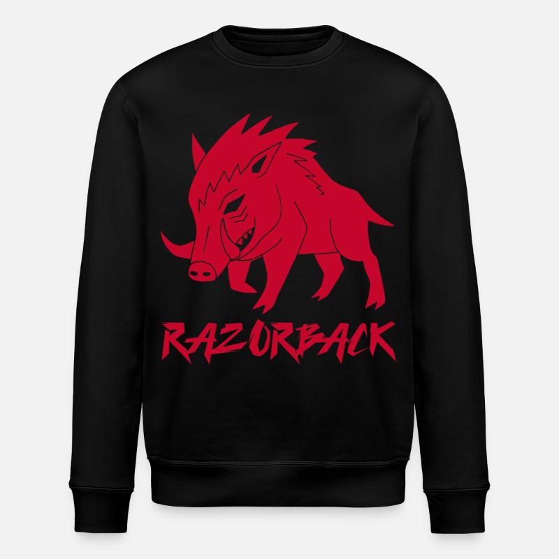 Rotes Wildschwein razorback - Stanley/Stella Unisex Bio-Sweatshirt ROLLER - Schwarz