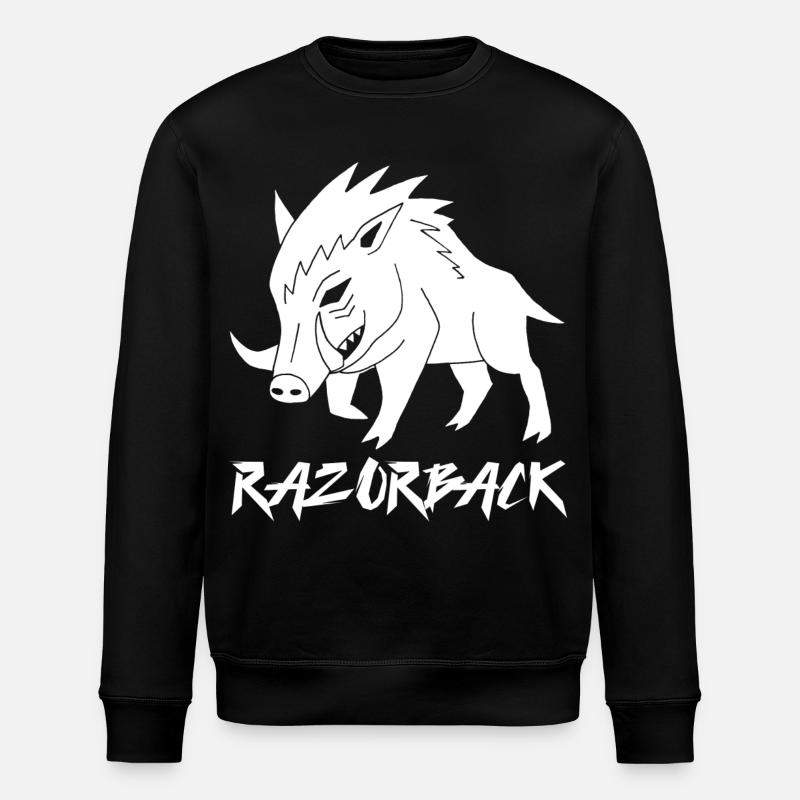 Weißer Wildschwein Razorback - Stanley/Stella Unisex Bio-Sweatshirt ROLLER - Schwarz