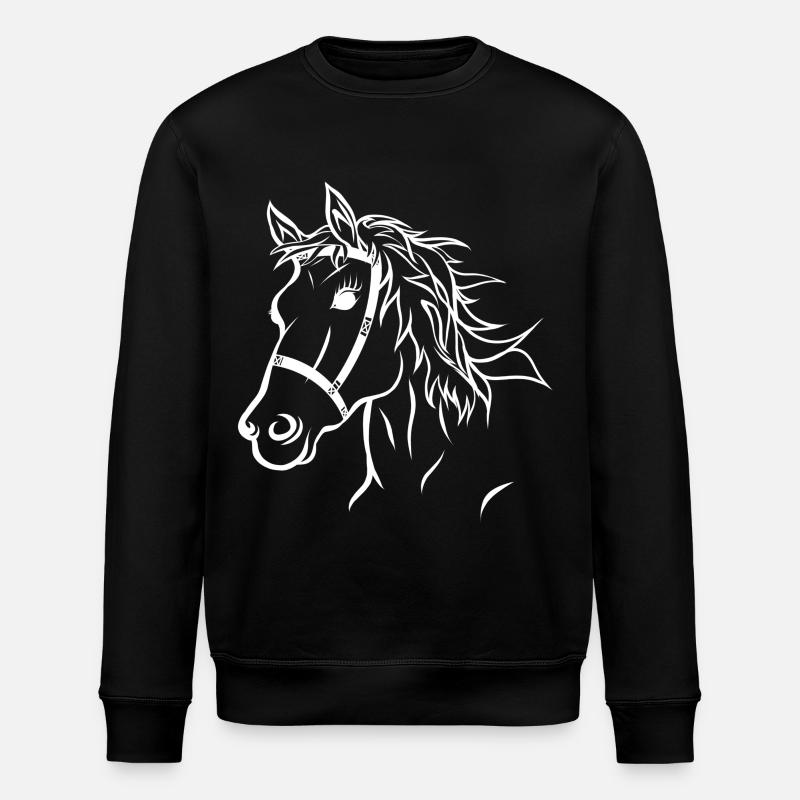 Pferdekopf illustration Pferd - Stanley/Stella Unisex Bio-Sweatshirt ROLLER - Schwarz