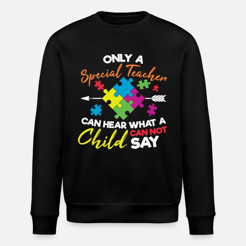 Autismus Bewusstsein Speziallehrer Puzzle - Stanley/Stella Unisex Bio-Sweatshirt ROLLER - Schwarz