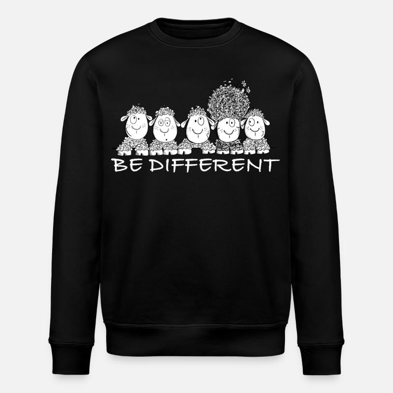 Be Different Sheep with Saying - Stanley/Stella ROLLER Unisex Organic Sweatshirt - black