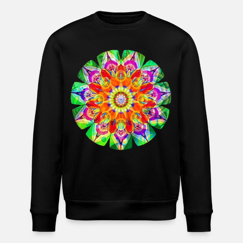 Farbenfrohes hippes Mandala - Stanley/Stella Unisex Bio-Sweatshirt ROLLER - Schwarz