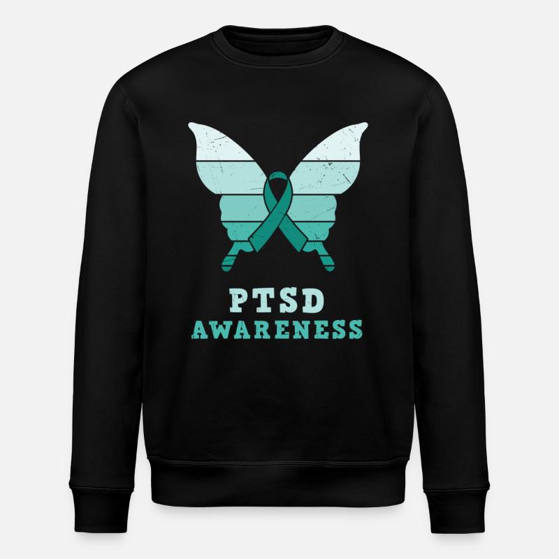 Papillon Ptsd Sensibilisation Ruban sarcelle - Sweat bio ROLLER Stanley/Stella Unisexe - noir